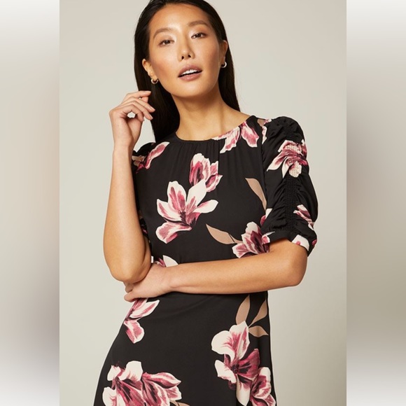 Floral black and pink dress - Picture 3 of 3